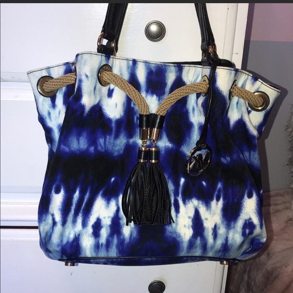 Blue tie dye Michael Kors bag